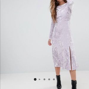 Miss selfridges velvet midi skater dress